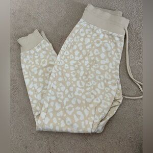 Zara Beige Animal Print Joggers